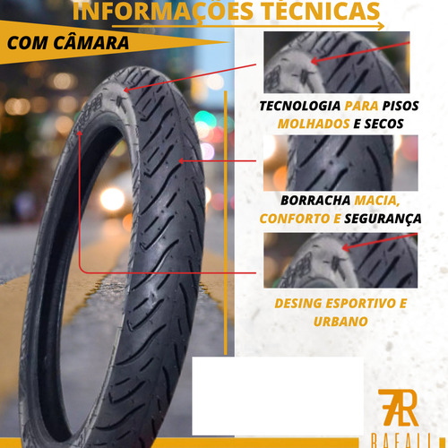 Pneu Biz Pop 100 Web 100 Dianteiro 60/100-17 Com Câmara
