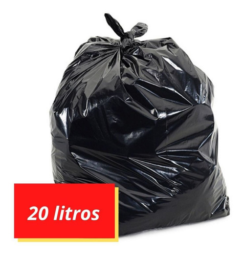 Saco De Lixo Preto 20 Litros - 300 Un. Lixo Pia E Banheiro