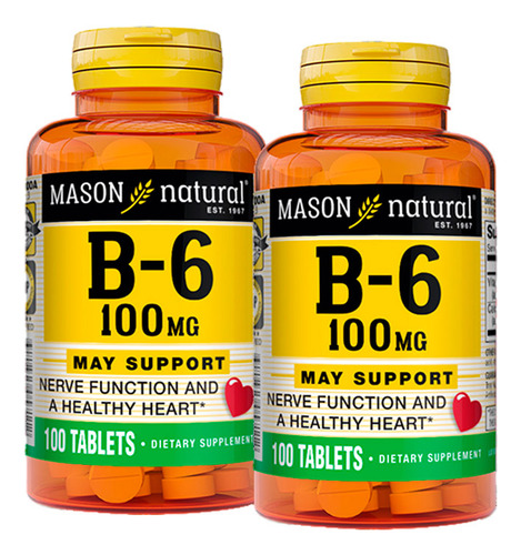 Vitamina B6 100 Mg (100 Tab) Pack X2