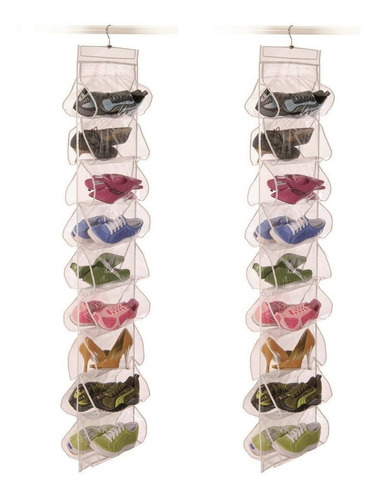 Organizador De Sapatos Vertical Cabide 9 Pares Kit 2 Peças