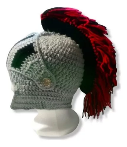 Gorro crochet casco vikingo para bebé