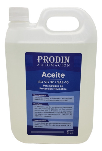 Aceite Para Equipos Neumáticos 2 Litros Sae-10/ Iso-vg32