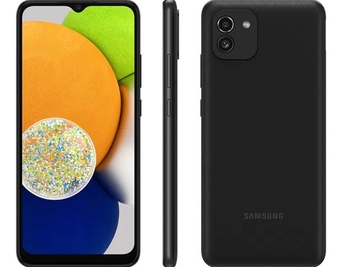 Samsung Galaxy A03 Preto 64gb 4gb Ram Tela 6,5 Octa-core    