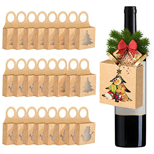 Caja De Regalo Botellas De Vino De Papel Kraft, Cajas C...