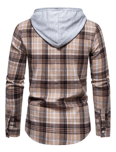Camisa De Manga Larga Con Botones Suaves A Cuadros A Cuadros