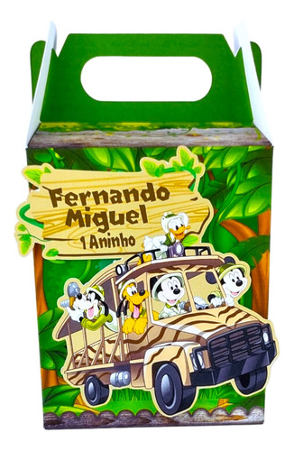 Caixa Maleta Mickey Safari Lembrancinha Personalizados 3d
