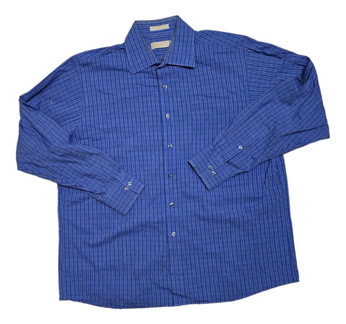 Camisa Michael Kors Xgrande 17 1/2 34-35 Azul Cuadros