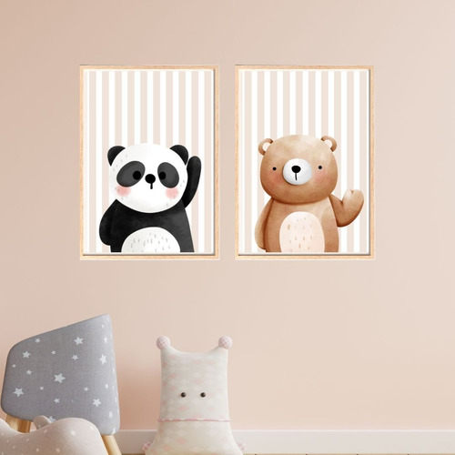 Cuadros Infantiles Osos - Setx2 - 30x40