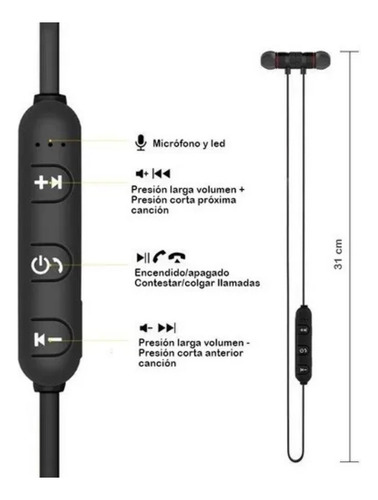 Audífono Bluetooth V4.2 M5 Deportivos Magnéticos