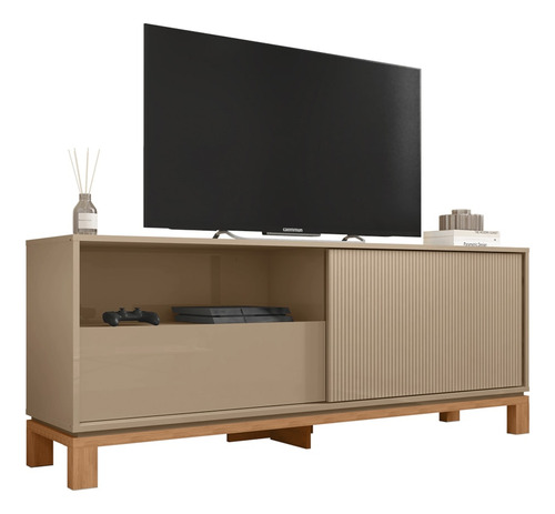 Rack Bancada Para Tv 55 Pol 150cm Lucca Areia/freijó C01 - M