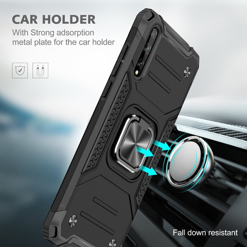 Funda Huawei Y6p / Y7p / Y8p + Cristal Templado Negro Huawei Y8p