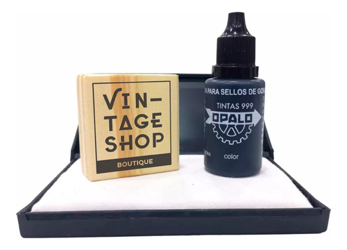 Sello Personalizado 4x4 Cms + Almohadilla + Tinta Indeleble Tinta Azul