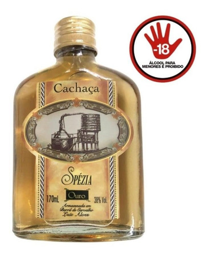 Cachaça Aguardente De Bolso Spézia 170ml - Ouro