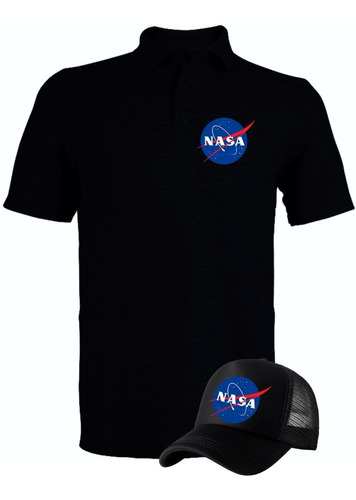 Camiseta Tipo Polo Nasa Space Obsequio Gorra