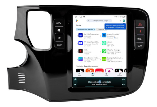 Multimidia Tesla Outlander 13/19 Android 14 64gb Carplay Cam