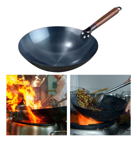 Sartén Wok Chino Antiadherente, Sartenes Cocina, Sartén 36cm