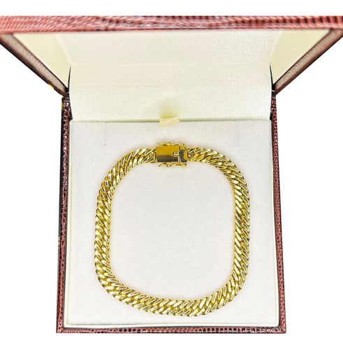 Pulseira Elos Duplos 20 Gramas Ouro 18k Maciço
