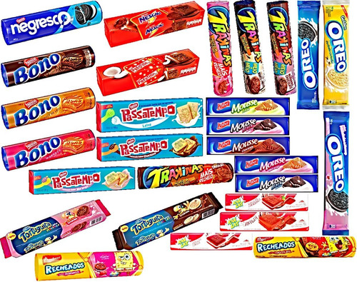 Biscoitos Melhores Marcas Com 50 Un + Frete Grátis