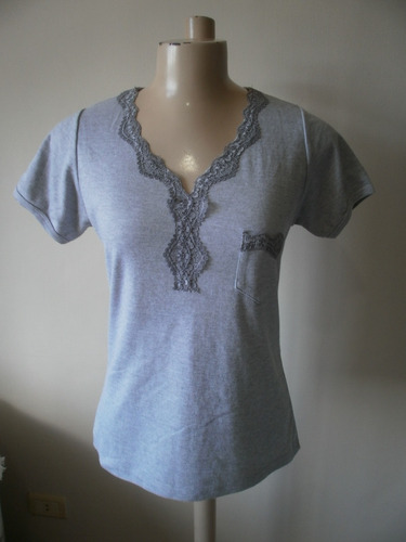 Blusinha Feminina Camiseta Cinza - Tam M