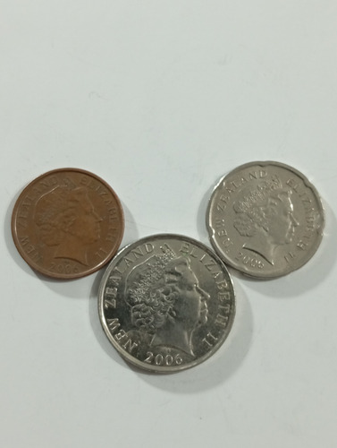 3 Monedas New Zelanda 10-20-50-cents Endevour (aa103 (Usado)