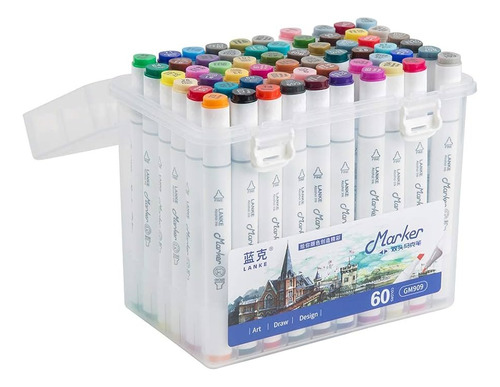 Marcador Rotulador Doble Punta Valija X60 Lanke Simil Copic