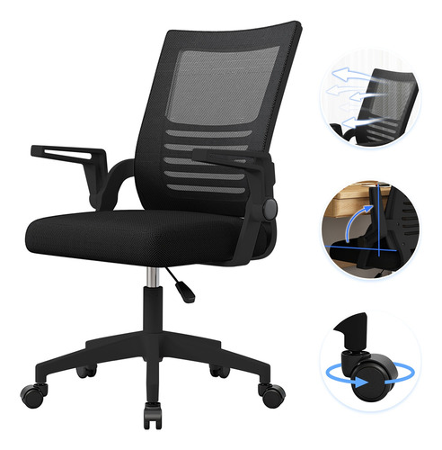Silla De Oficina Ergonómica Con Reposabrazos Ajustables X2