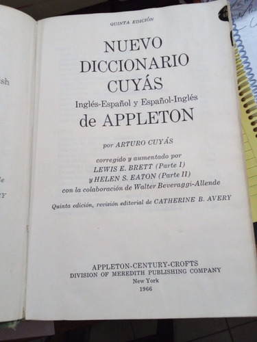 Appelton´s New Cuyás Dictionary - 1966 - T. D - U