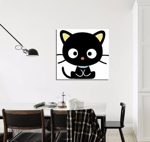 Vinilo Decorativo 60x60cm Gatito Gato Cat Michi Cartoon