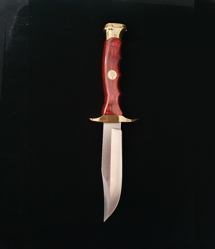 Imagen 2 de 9 de Cuchillo Bowie 100mm Dorado C/funda Marca Muela