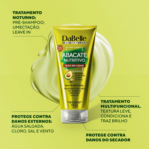 Kit Dabelle Abacate Nutritivo Com 4 Produtos