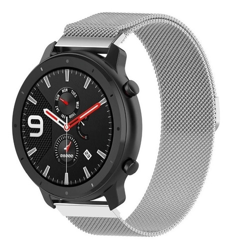 Pulseira De Metal Aço Compativel Amazfit Gtr 2e Gt Pro 46mm Cor Prata