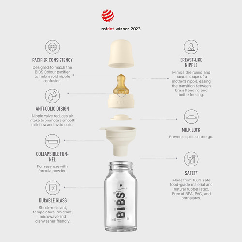 Bibs Bottle Bottle Complete Set 110 Ml | Bpa Goma Natural Gr