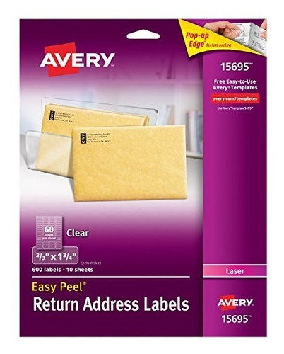 Etiquetas De Devolución De Avery Clear Easy Peel Para