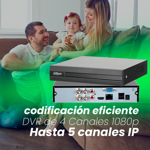 Kit Cronos Dvr Dahua Xvr1b04-i-p500 4 Canales 1080p Lite Wizsense Cooper-i H.265+ Hasta 5 Canales Ip + Hdd 500gb 4 Canales Smd Plus Detección Avanzada Búsqueda Inteligente Xvr1b04 Cctv