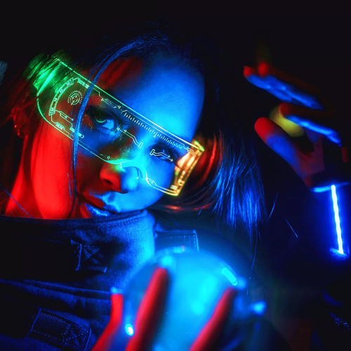 Gafas Luminosas Led Coloridas Con 7 Colores Ajustables