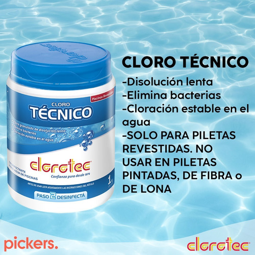 Imagen 4 de 9 de Cloro Granulado Técnico Clorotec Piscinas Revestidas X 4 Kg