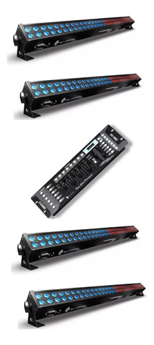 Kit 4 Barras Leds Full Color Rgb Hi Power Bar + Dmx Alien