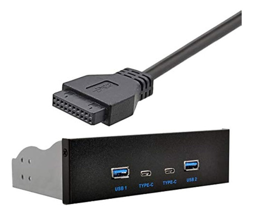 Xiwai Usb-c Y Usb 3.0 Hub Panel Frontal De 4 Puertos A Placa