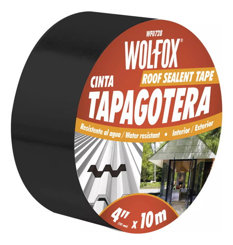 Cinta Tapagoteras De 4'' X 10 Metros Wolfox De Uso General