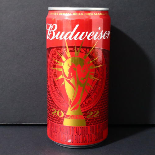 Imagen 1 de 2 de Lata Cerveza Empcerveza Budweiser Copa Mundial Qatar 2022