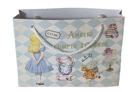 Bolsa Con Manija Golosinera Personalizada X 15 Alicia