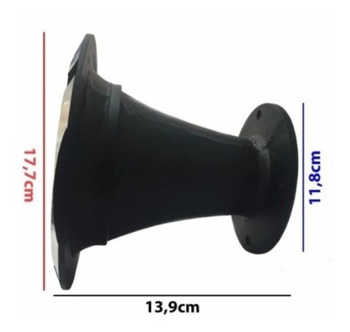 Imagem 3 de 3 de Corneta Kallaus Aluminio Hl-1450 Curto Trio Expansor Preta