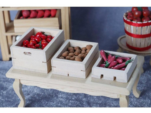 1/12 Casa De Muñecas Cocina Miniatura De Madera Caja De