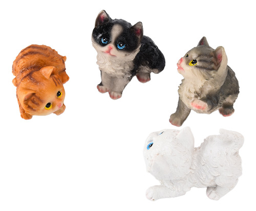 4 Bonitas Figuras De Muñecos De Gato, Juguete Para Adornos D