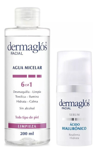 Kit Facial Dermaglós Agua Micelar + Serum 