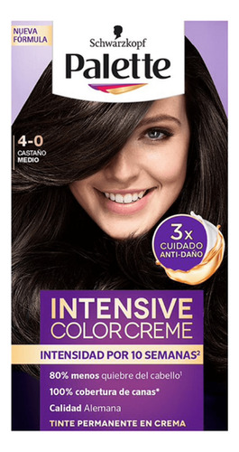 Tinte para cabello Palette Color Creme Castaño Medio 4-0