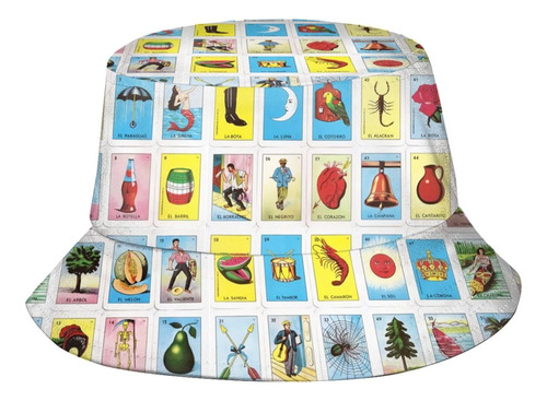 Tarjetas Lotería Mexicanas Coloridas Sombrero Cubo Sombreros