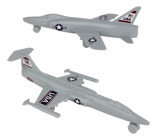 Timmee Plasticmen Cold War Fighter Jets - Aviones Grises - .