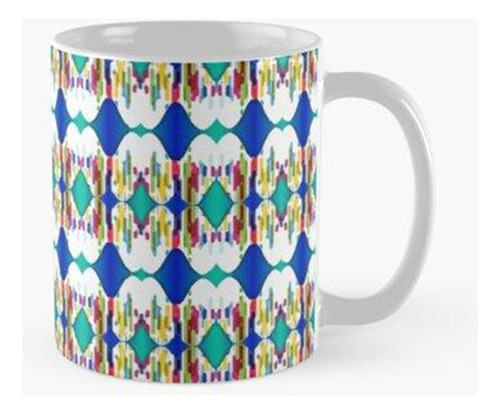 Taza Tonos De Azul Y Un Punto De Otros Colores, Abstracción 