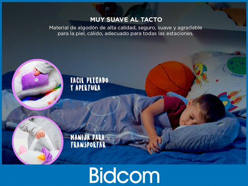 Imagen 5 de 10 de Happy Bag Bolsa De Dormir Para Niños Peluche Y Almohada